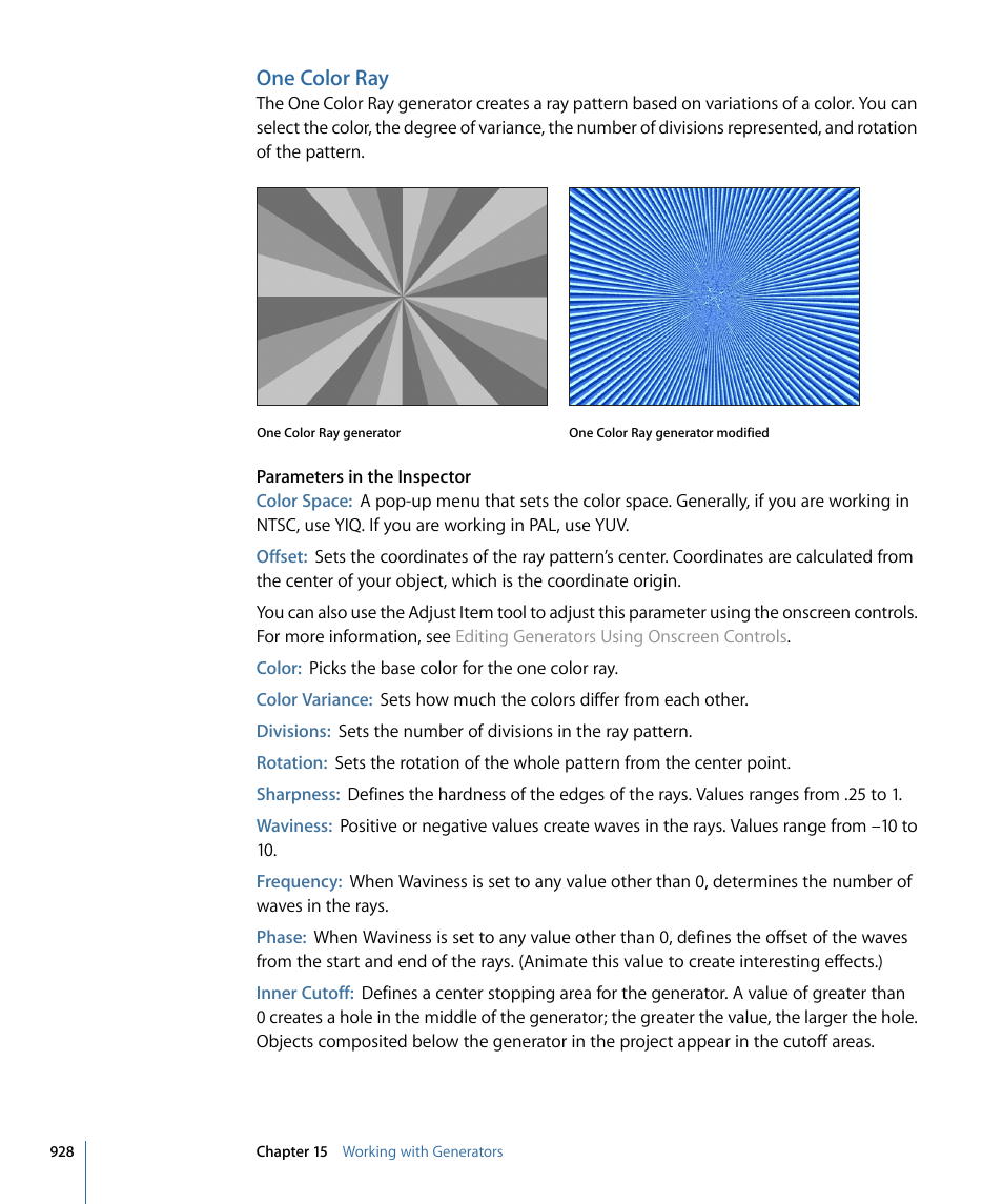 One color ray | Apple Motion 4 User Manual | Page 928 / 1498