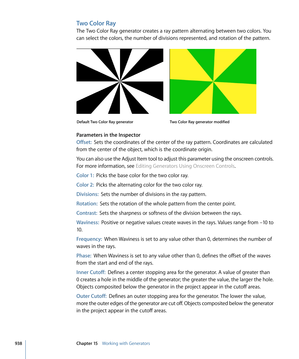 Two color ray | Apple Motion 4 User Manual | Page 938 / 1498