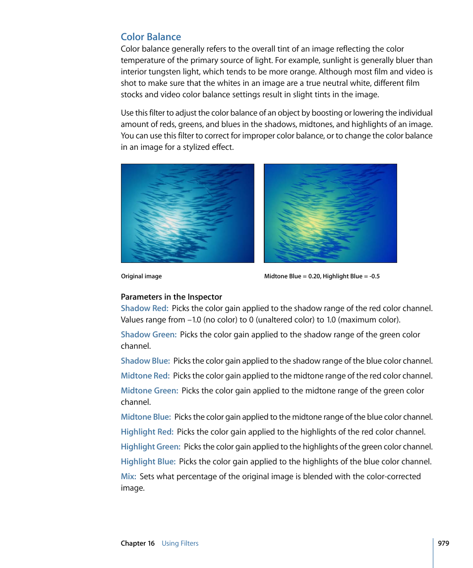 Color balance | Apple Motion 4 User Manual | Page 979 / 1498