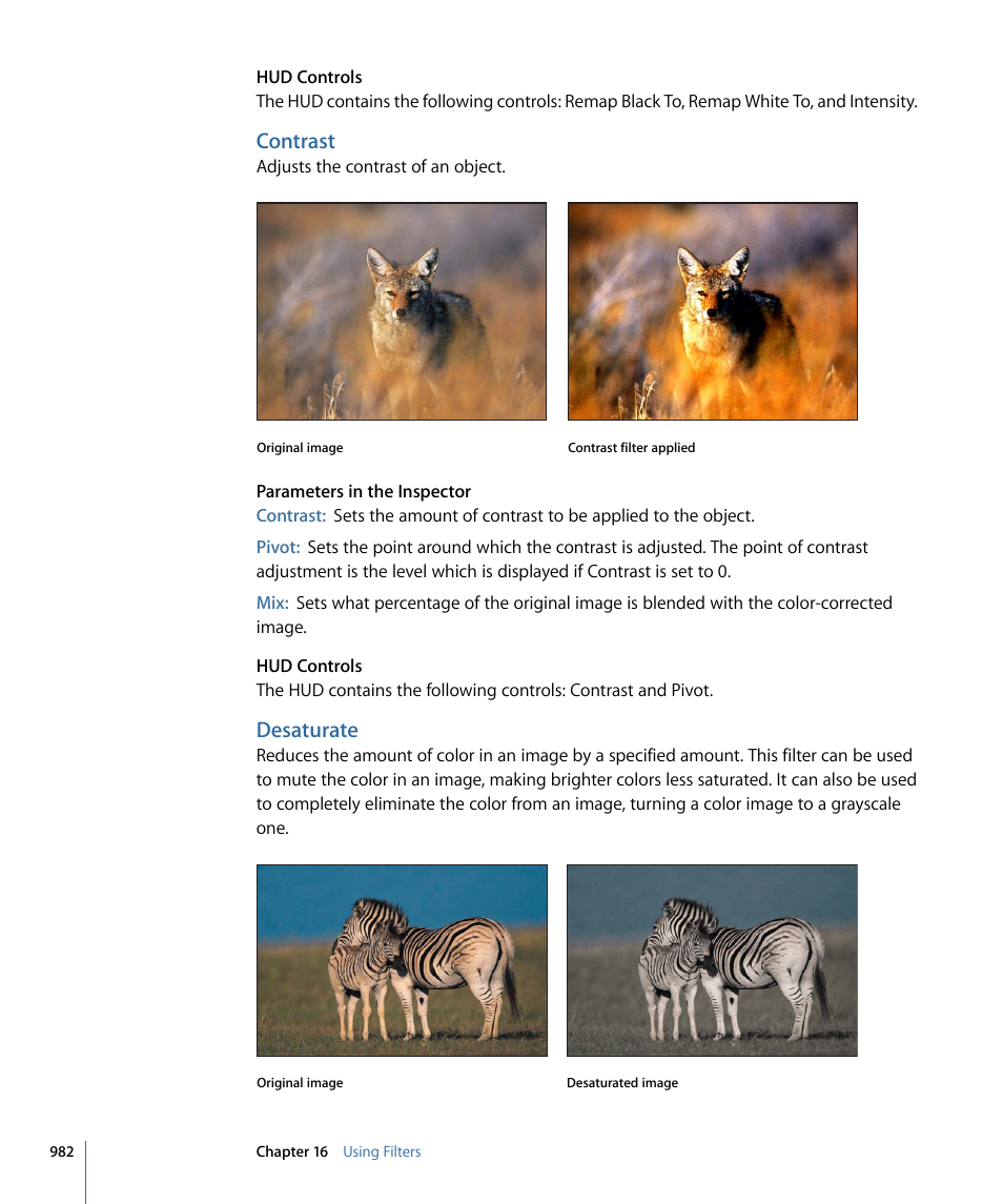 Contrast, Desaturate | Apple Motion 4 User Manual | Page 982 / 1498
