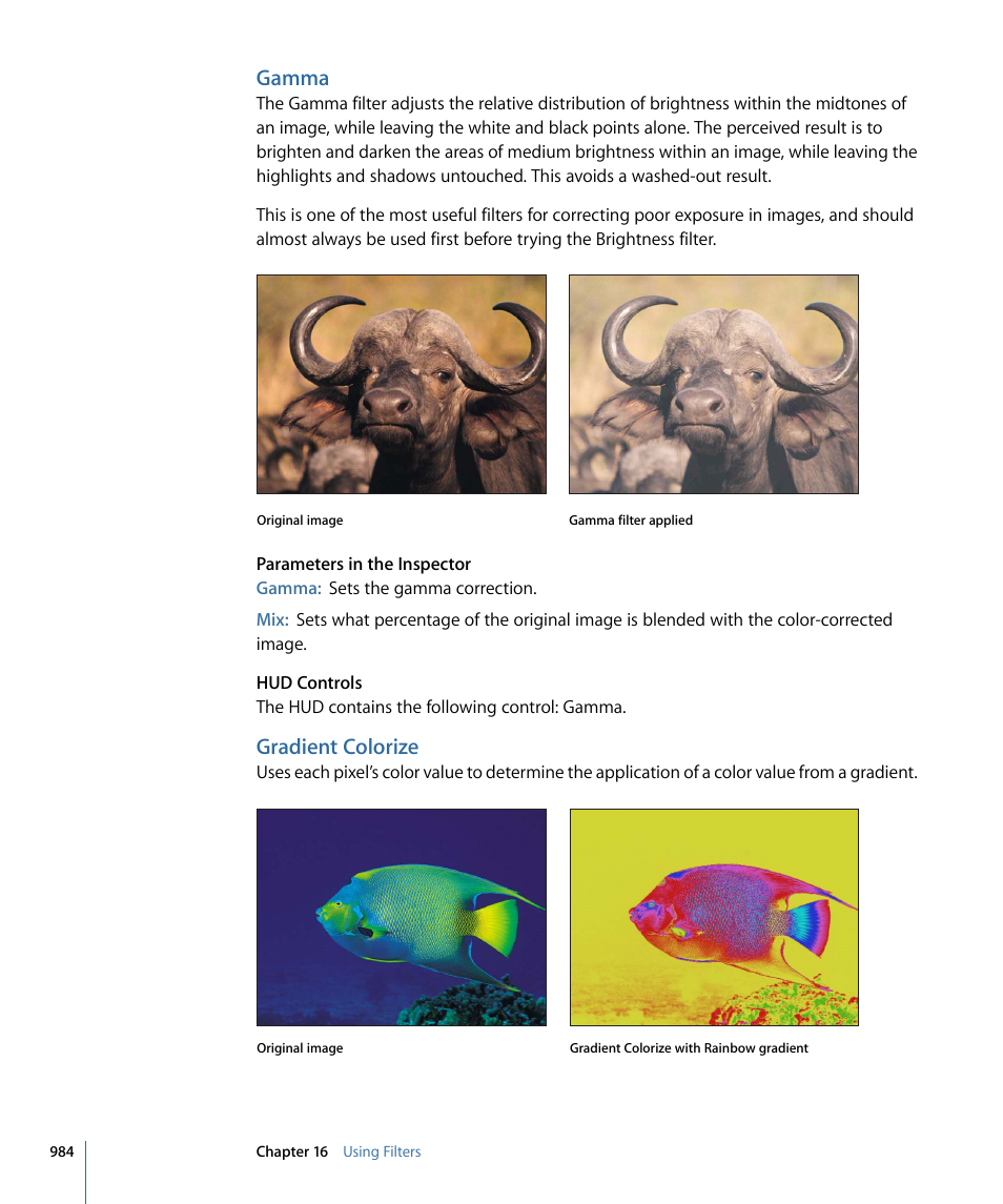 Gamma, Gradient colorize | Apple Motion 4 User Manual | Page 984 / 1498