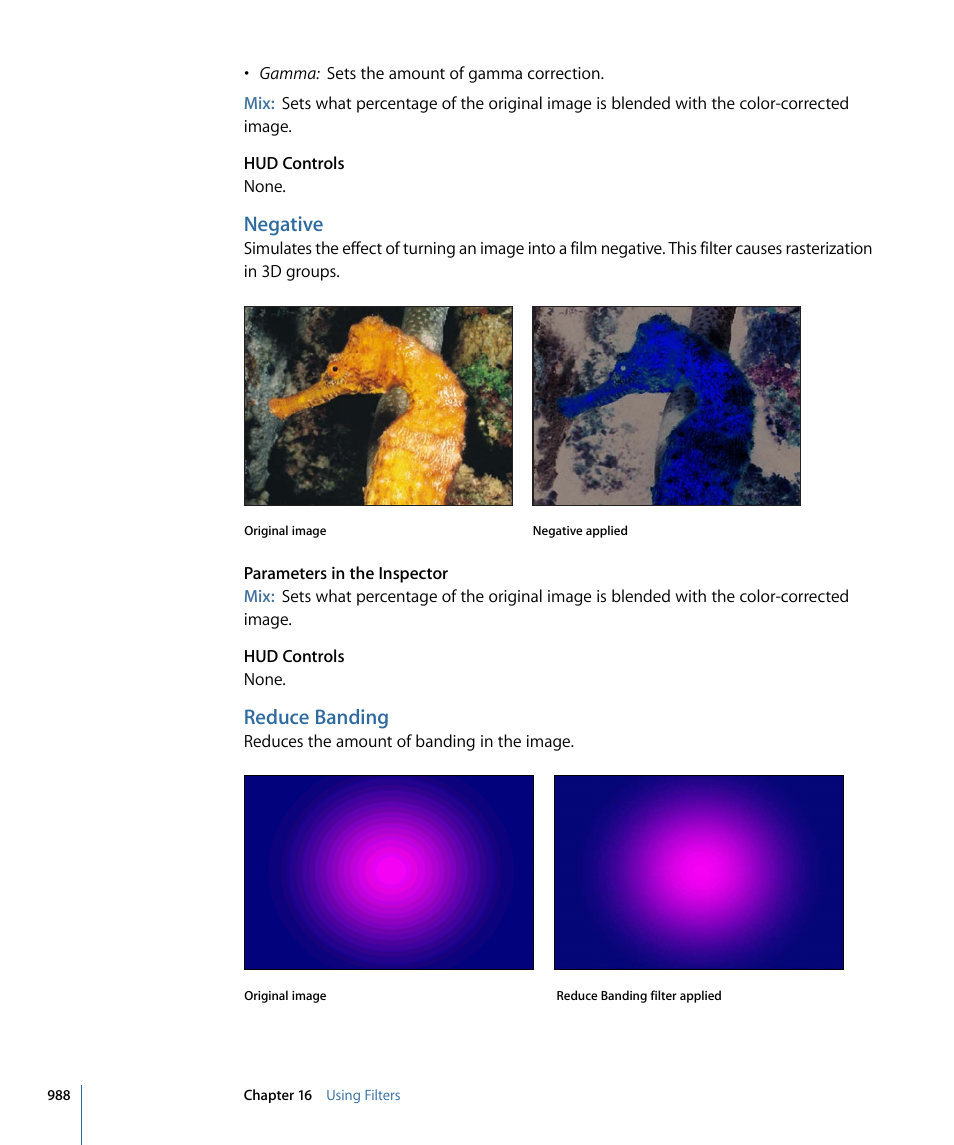 Negative, Reduce banding | Apple Motion 4 User Manual | Page 988 / 1498