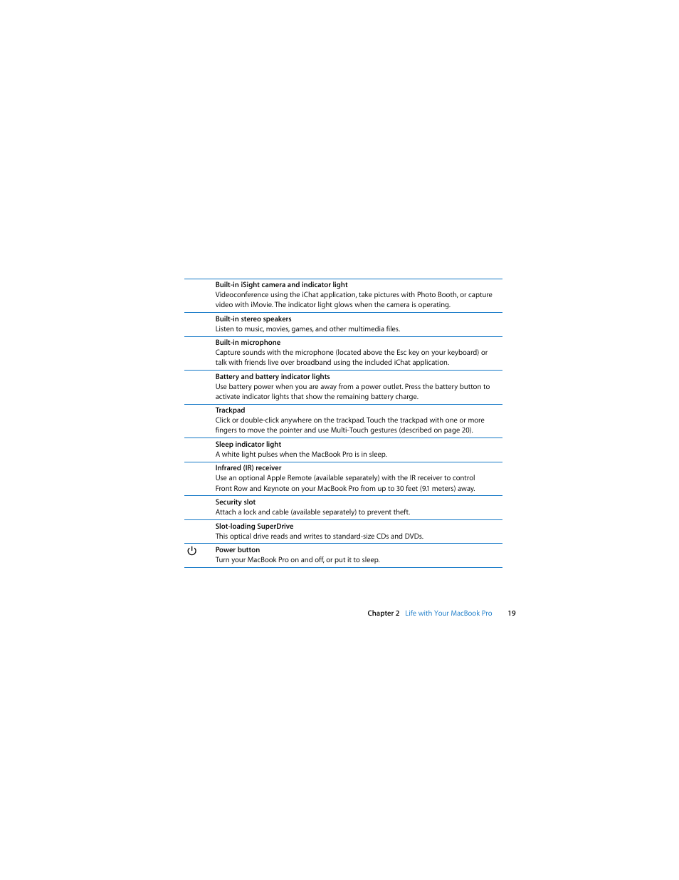 Apple MacBook Pro (15-inch, Late 2008) User Manual | Page 19 / 88