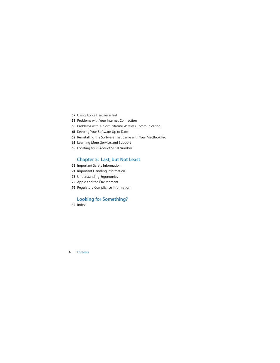 Chapter 5: last, but not least, Looking for something | Apple MacBook Pro (15-inch, Late 2008) User Manual | Page 6 / 88