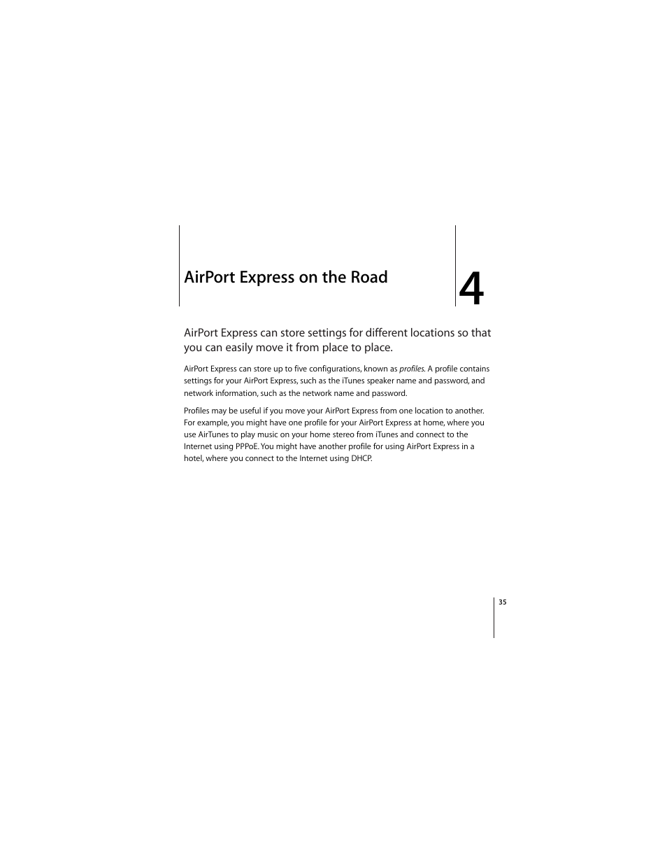 Airport express on the road | Apple AirPort Express 5.1 User Manual | Page 35 / 56