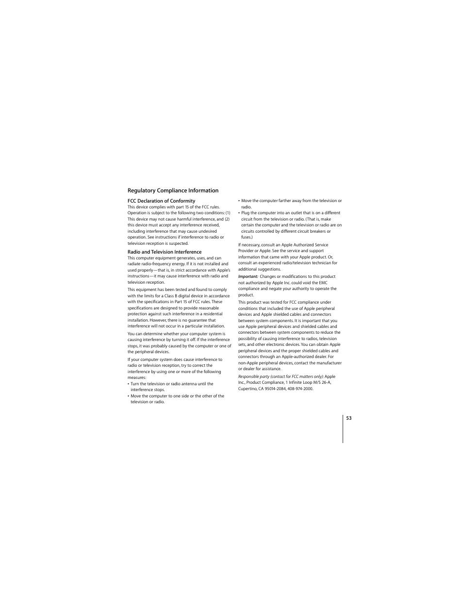 Regulatory compliance information | Apple AirPort Express 5.1 User Manual | Page 53 / 56