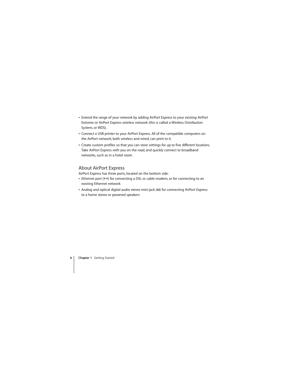 About airport express | Apple AirPort Express 5.1 User Manual | Page 6 / 56