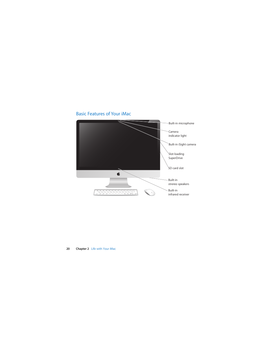 Basic features of your imac | Apple iMac (21.5 and 27-inch, Late 2009) User Manual | Page 20 / 84