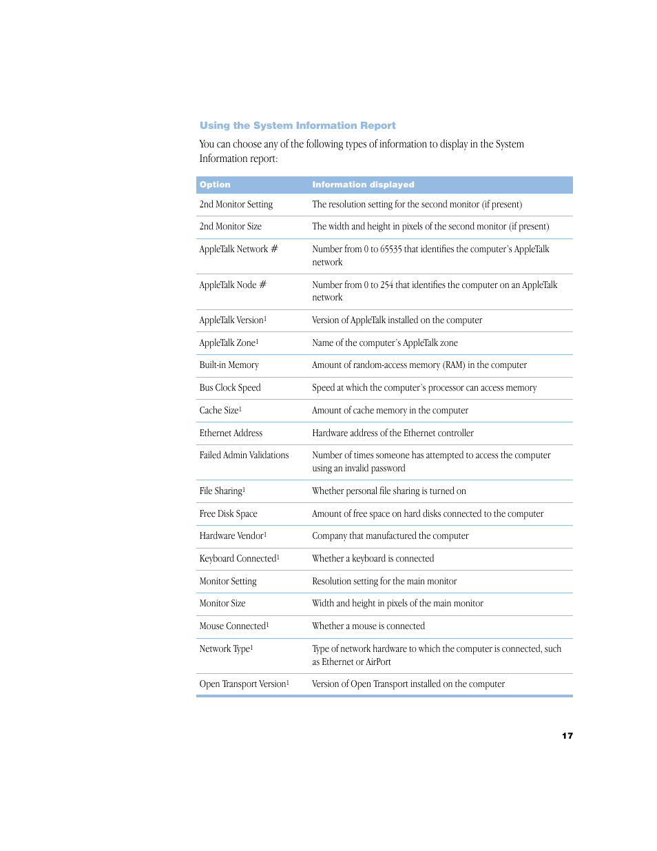 Using the system information report, Using the system information report 17 | Apple Remote Desktop 1.2 User Manual | Page 17 / 26