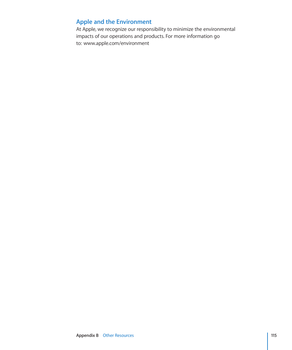 Apple and the environment | Apple iPod touch iOS 2.2 User Manual | Page 115 / 122