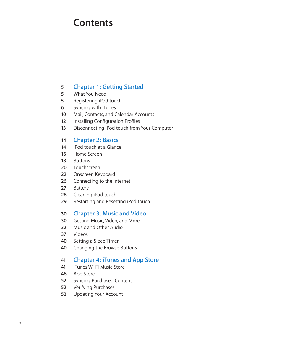 Apple iPod touch iOS 2.2 User Manual | Page 2 / 122