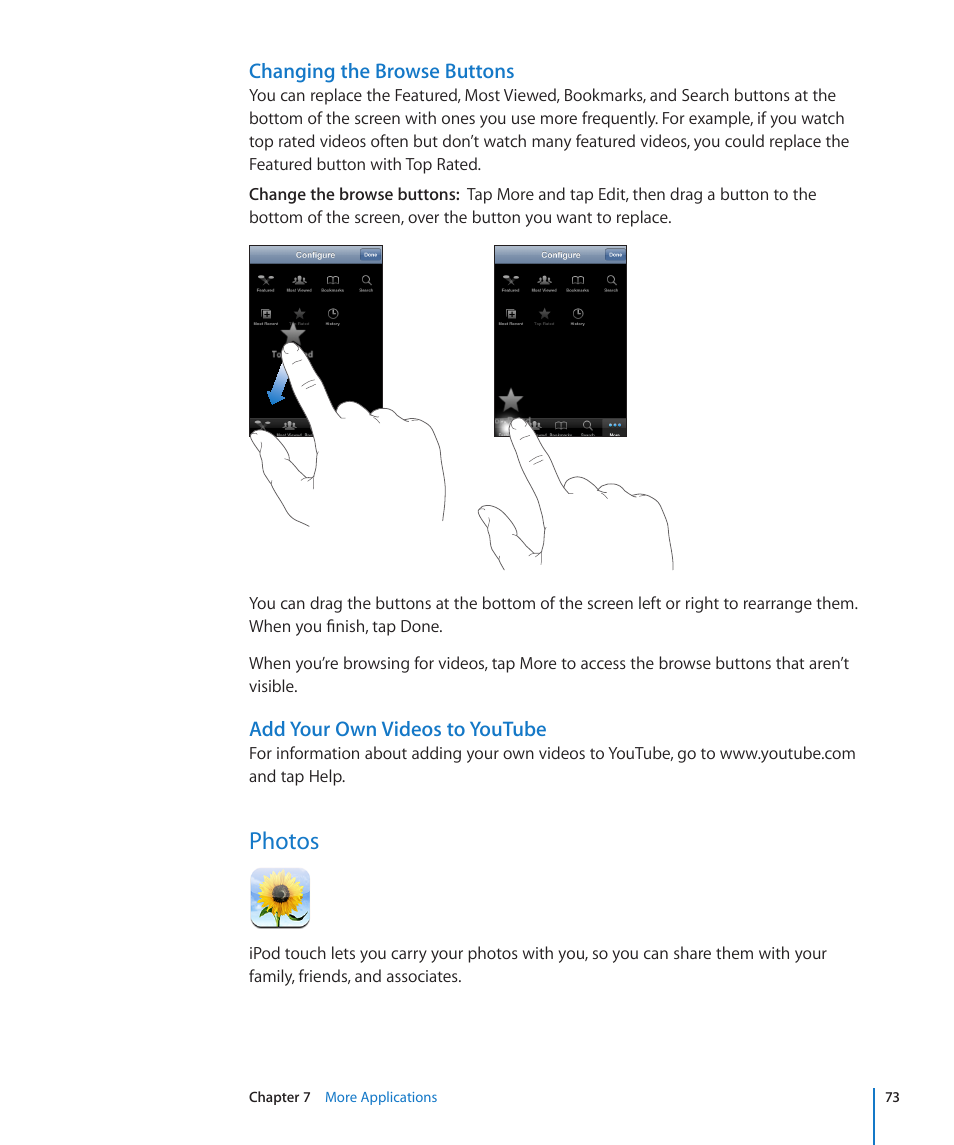 Photos, 73 photos | Apple iPod touch iOS 2.2 User Manual | Page 73 / 122