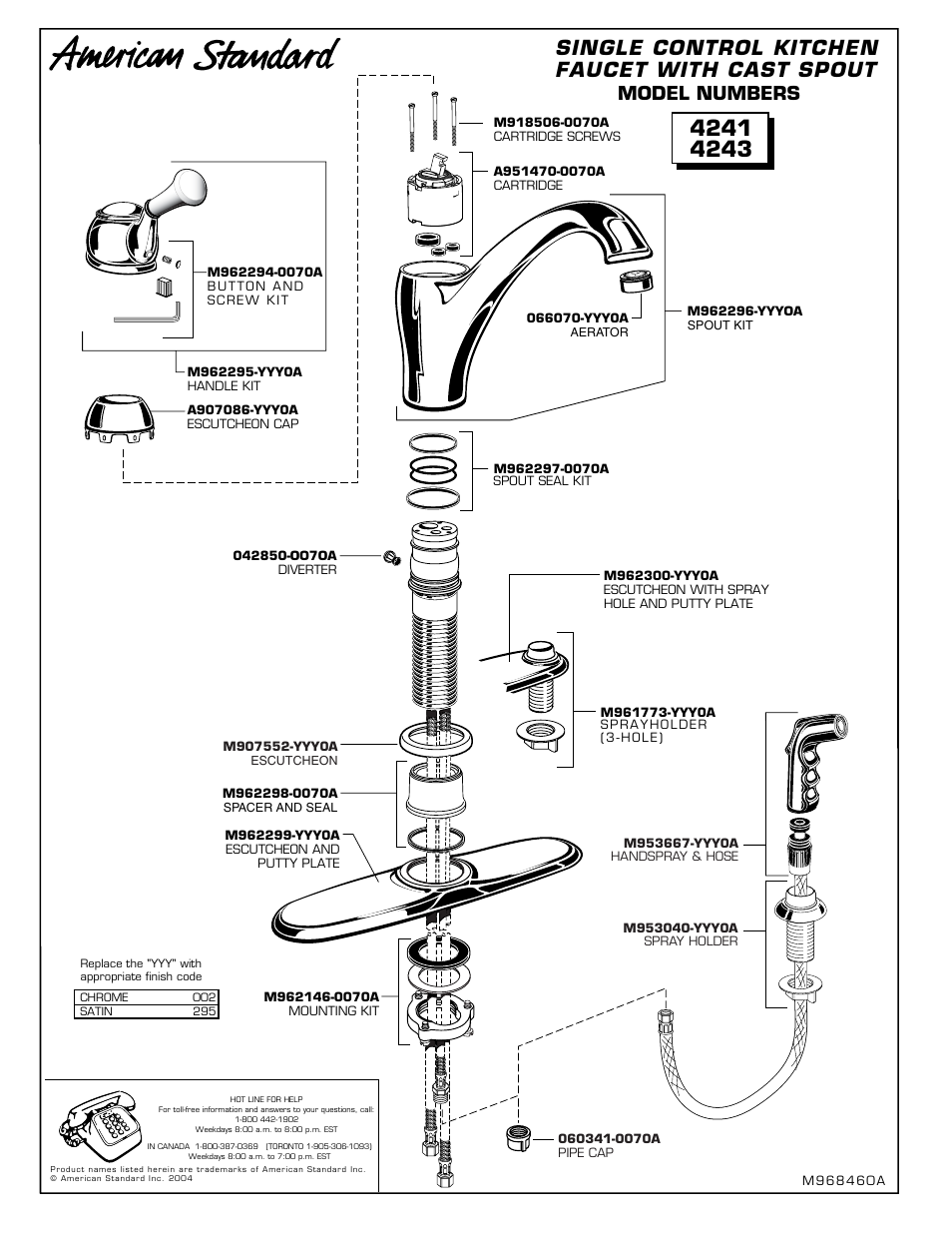 American Standard 4243 User Manual | 1 page