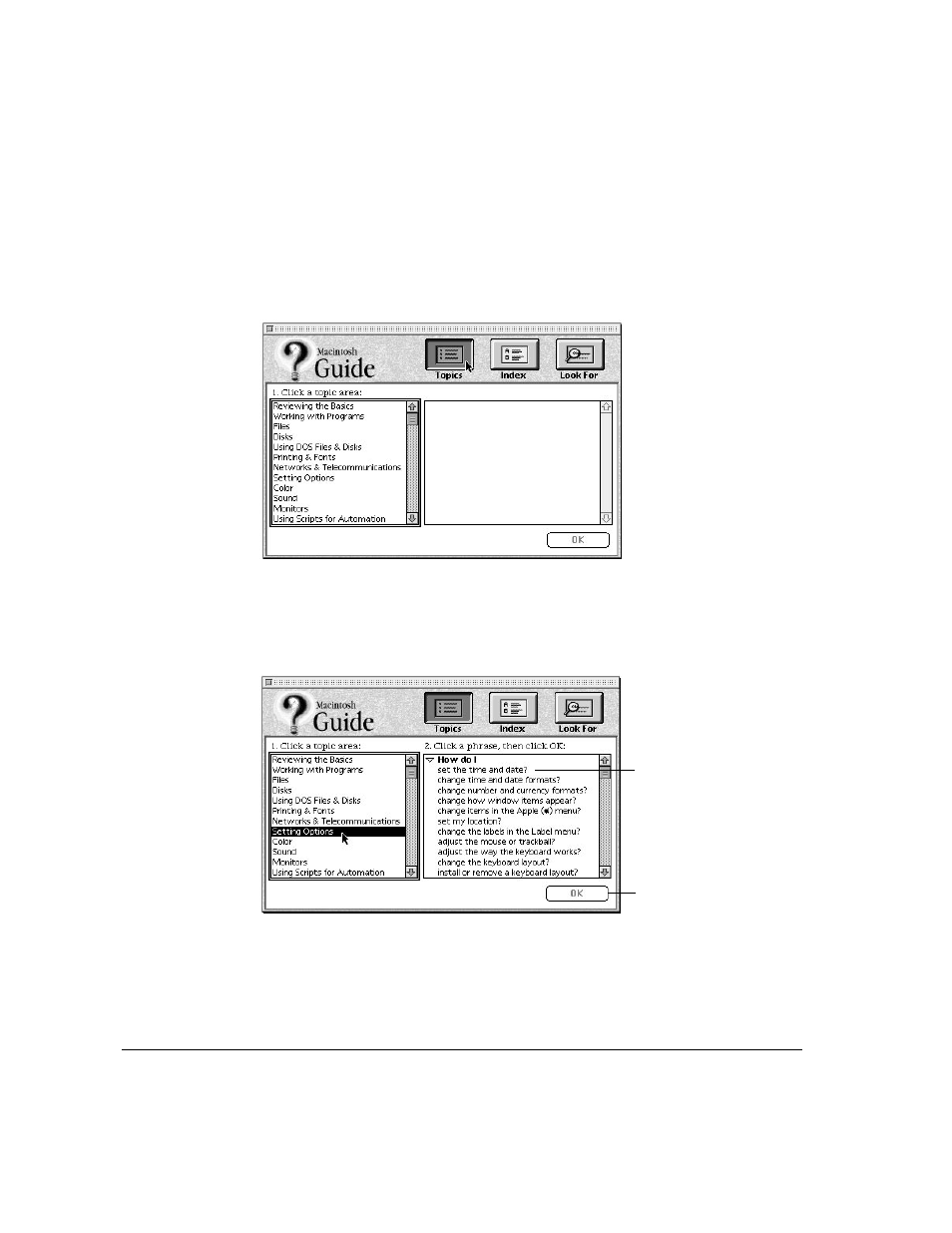Getting answers with the topics button | Apple Workgroup Server 6150/66 User Manual | Page 108 / 138