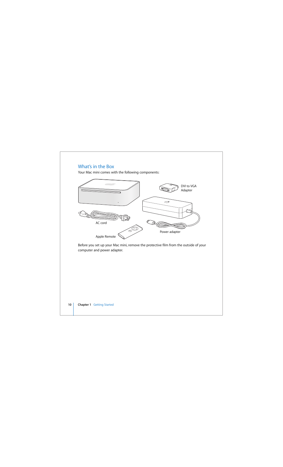 What’s in the box | Apple Mac mini (Early 2006) User Manual | Page 10 / 96