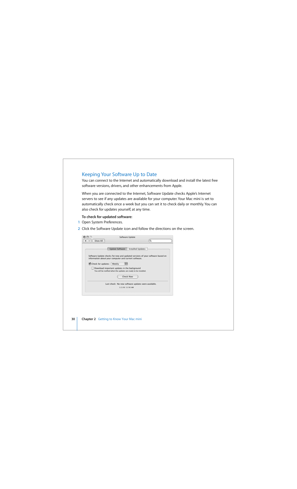 Keeping your software up to date | Apple Mac mini (Early 2006) User Manual | Page 30 / 96