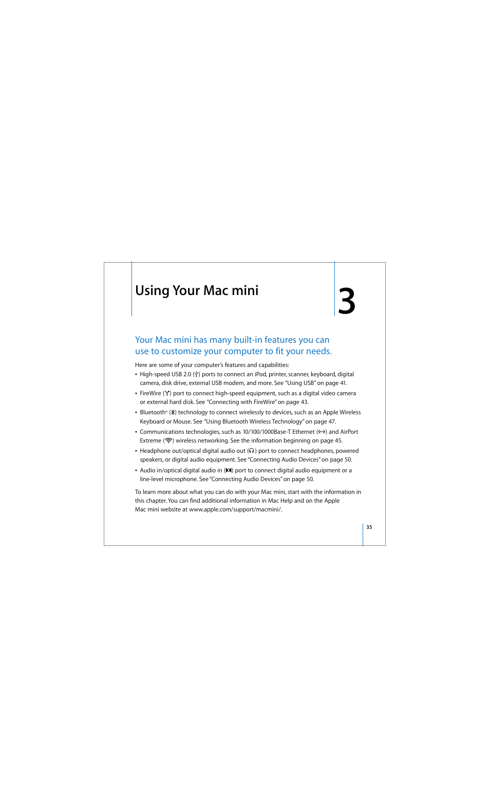 Using your mac mini | Apple Mac mini (Early 2006) User Manual | Page 35 / 96