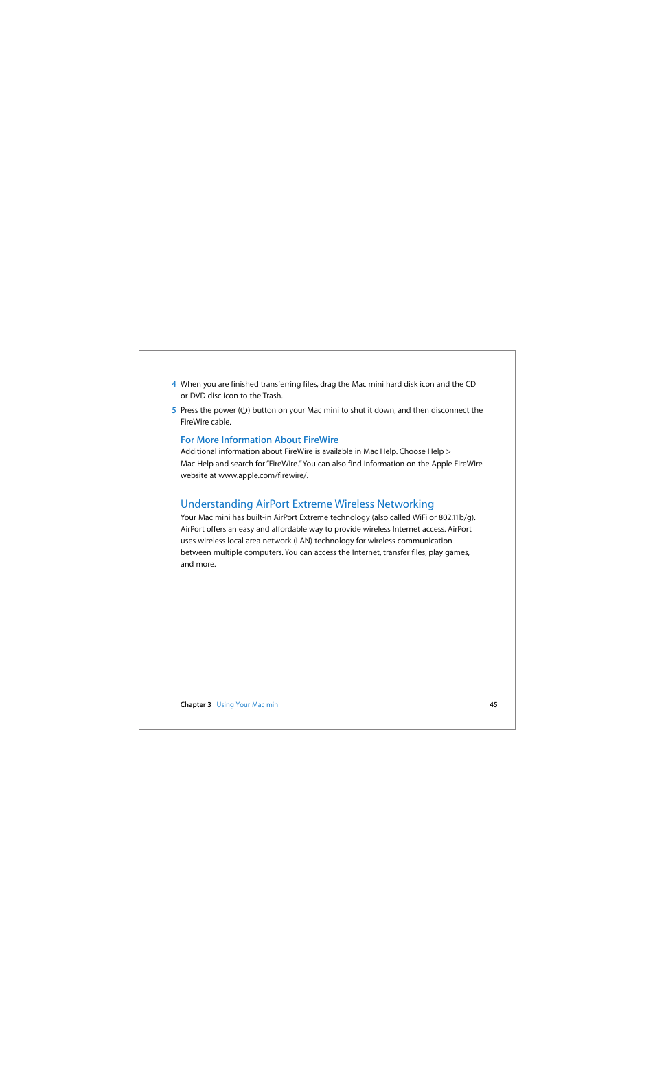 Understanding airport extreme wireless networking | Apple Mac mini (Early 2006) User Manual | Page 45 / 96