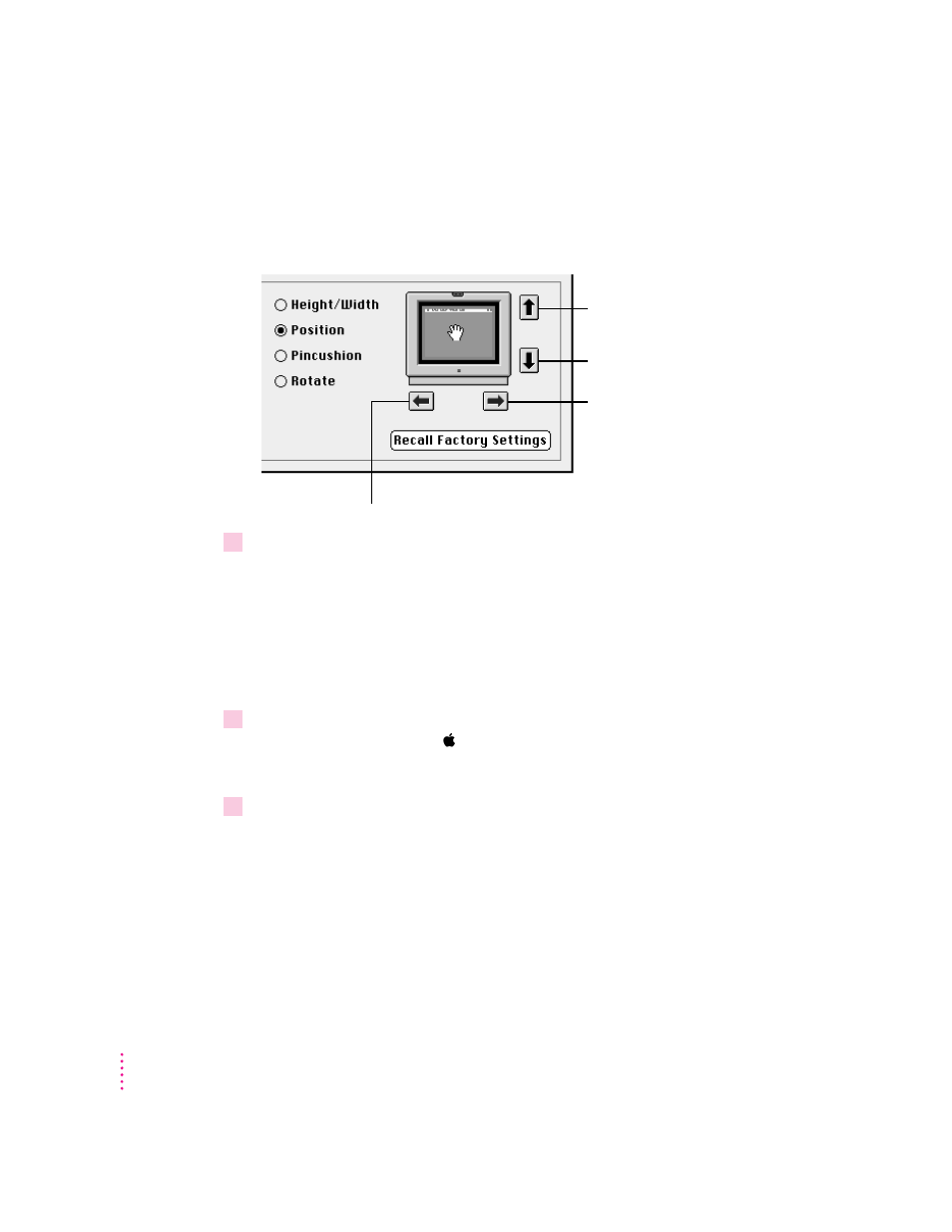 Adjusting the shape of the screen image | Apple AppleVision 1710AV User Manual | Page 46 / 156