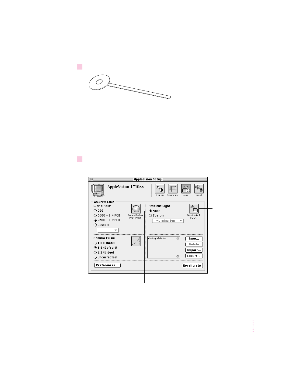 Creating an ambient light setting | Apple AppleVision 1710AV User Manual | Page 64 / 156