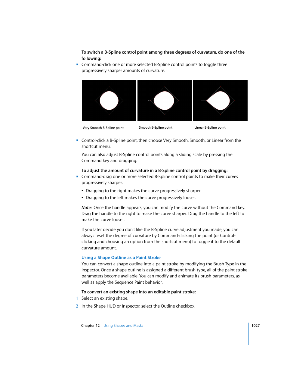 Using a shape outline as a paint, Stroke, Using a shape outline as a paint stroke | Apple Motion 3 User Manual | Page 1027 / 1288