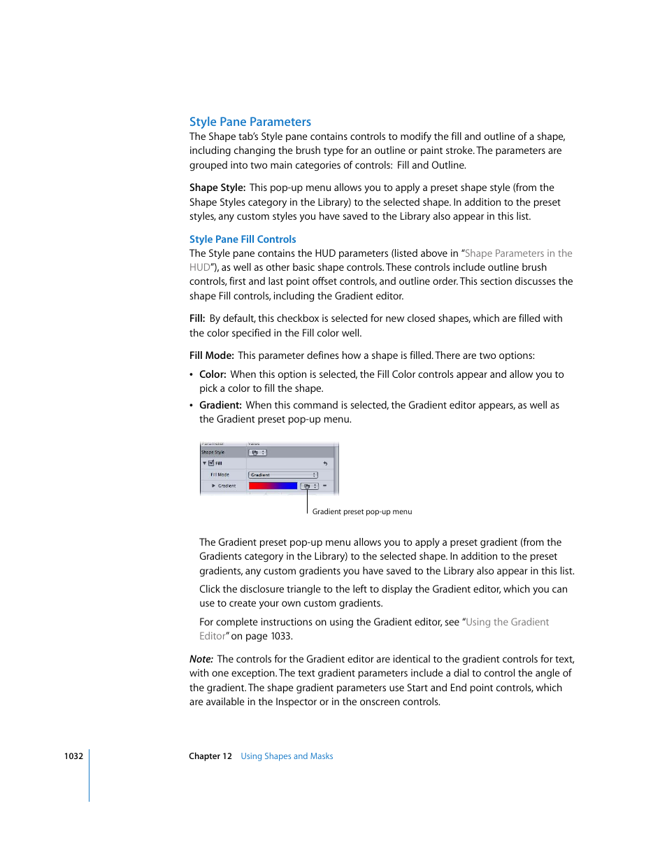 Style pane parameters | Apple Motion 3 User Manual | Page 1032 / 1288