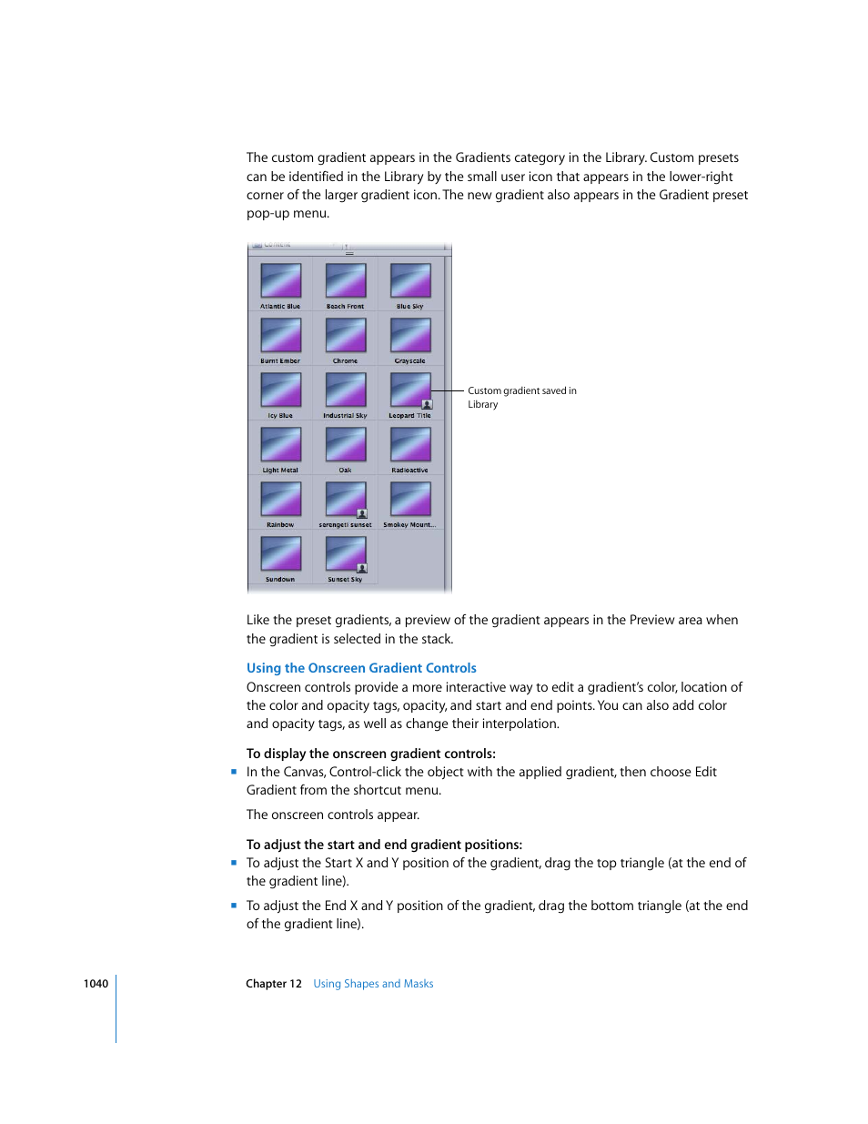 Using the onscreen gradient controls | Apple Motion 3 User Manual | Page 1040 / 1288