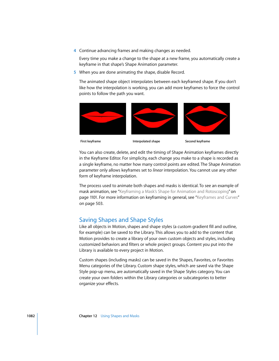 Saving shapes and shape styles | Apple Motion 3 User Manual | Page 1082 / 1288