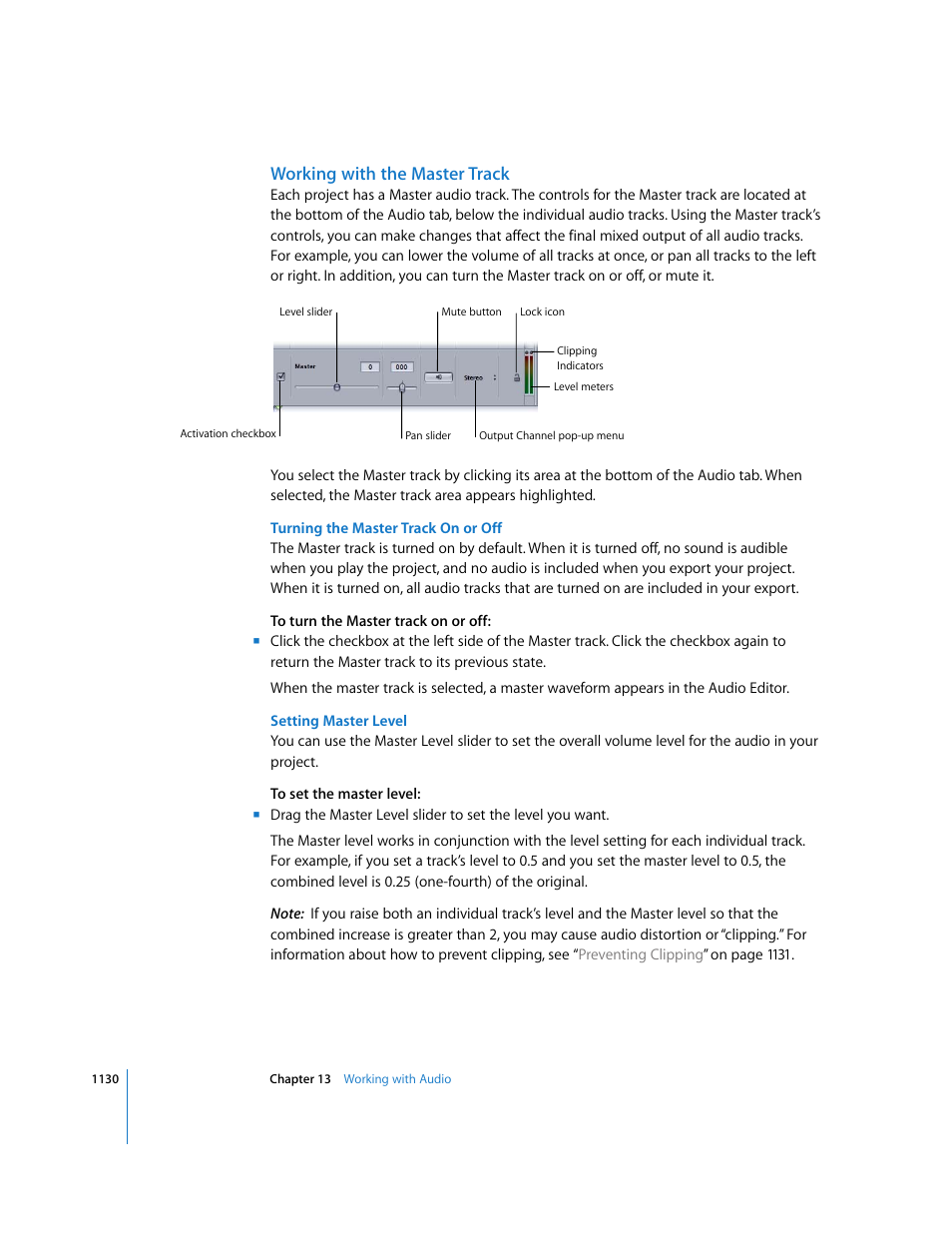 Working with the master track | Apple Motion 3 User Manual | Page 1130 / 1288