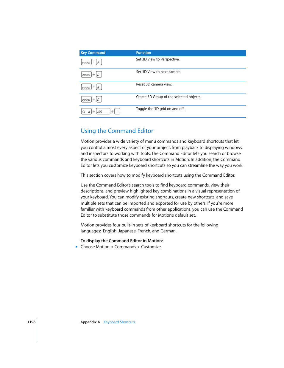 Using the command editor | Apple Motion 3 User Manual | Page 1196 / 1288