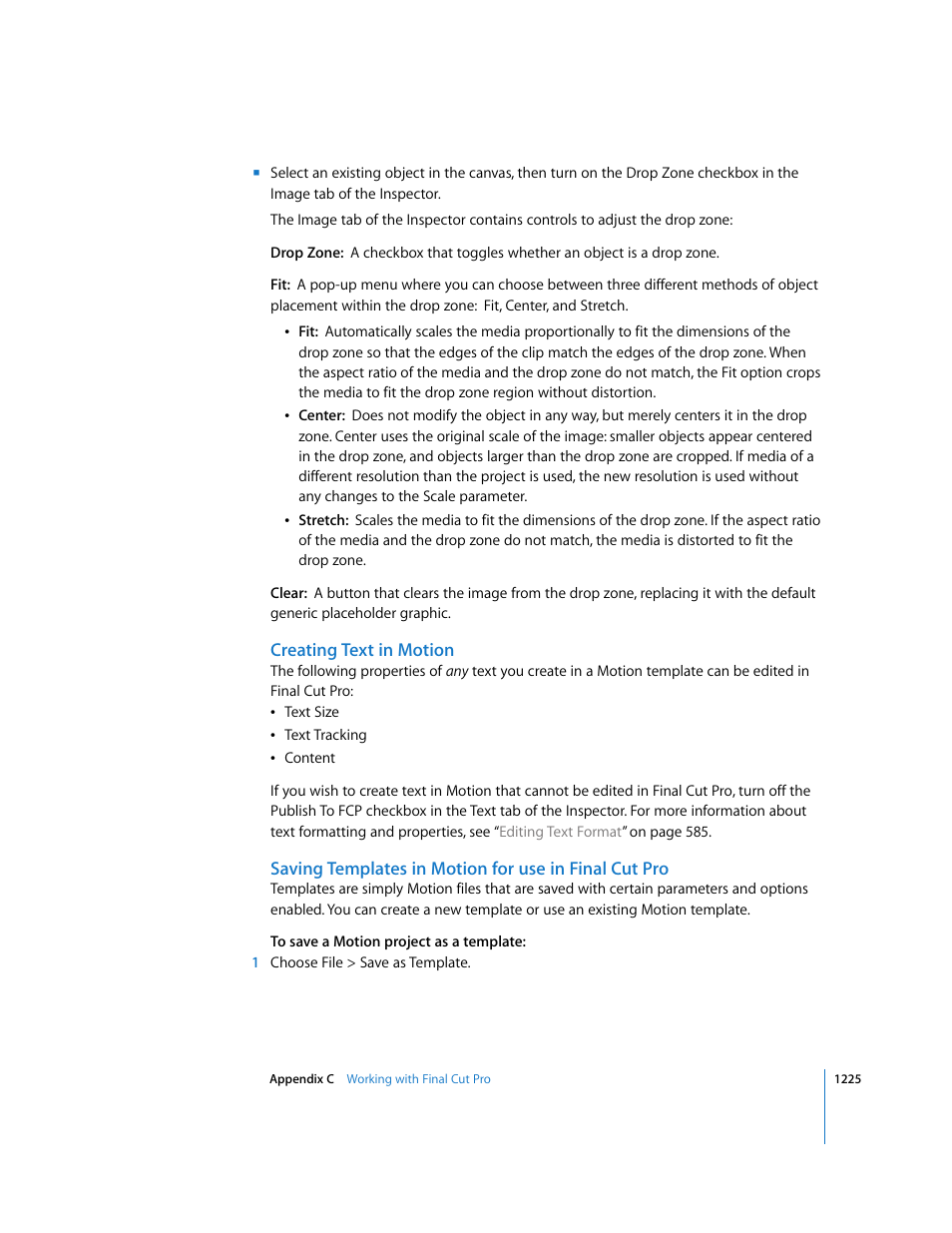 Creating text in motion | Apple Motion 3 User Manual | Page 1225 / 1288