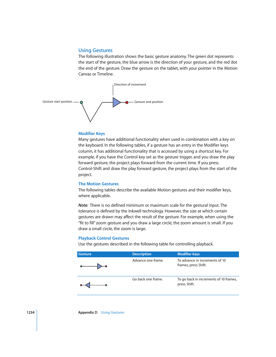 Using gestures | Apple Motion 3 User Manual | Page 1234 / 1288