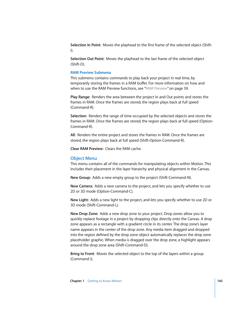 Object menu | Apple Motion 3 User Manual | Page 165 / 1288