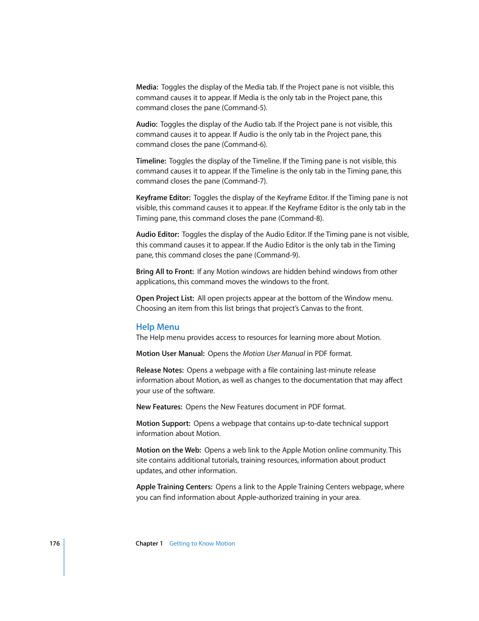 Help menu | Apple Motion 3 User Manual | Page 176 / 1288