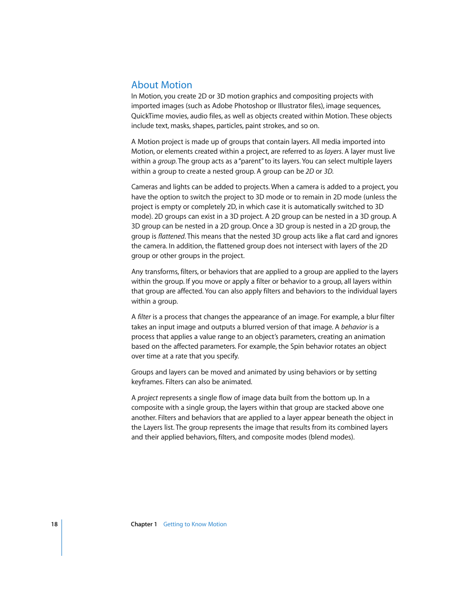 About motion | Apple Motion 3 User Manual | Page 18 / 1288