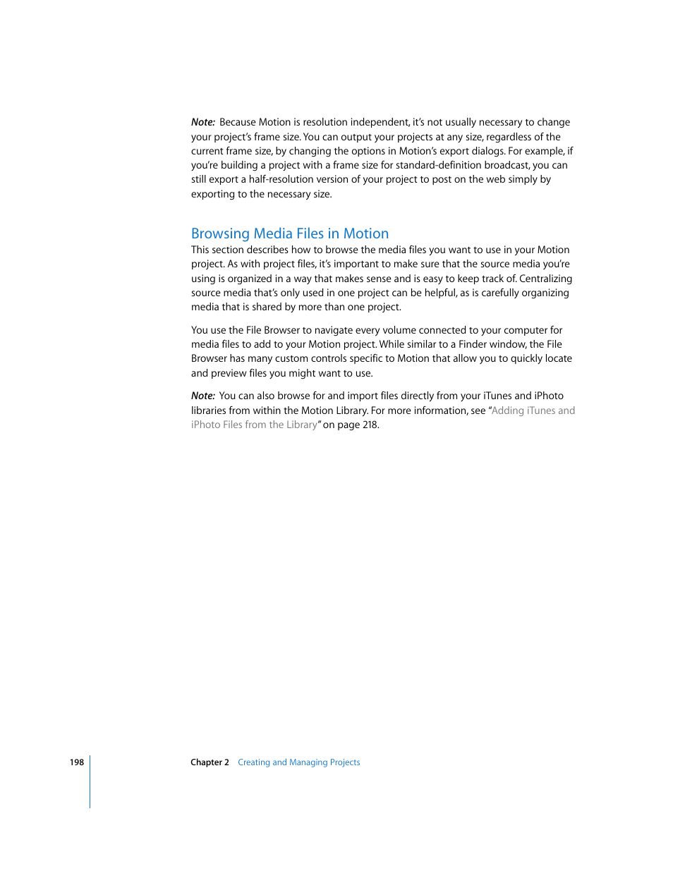 Browsing media files in motion | Apple Motion 3 User Manual | Page 198 / 1288