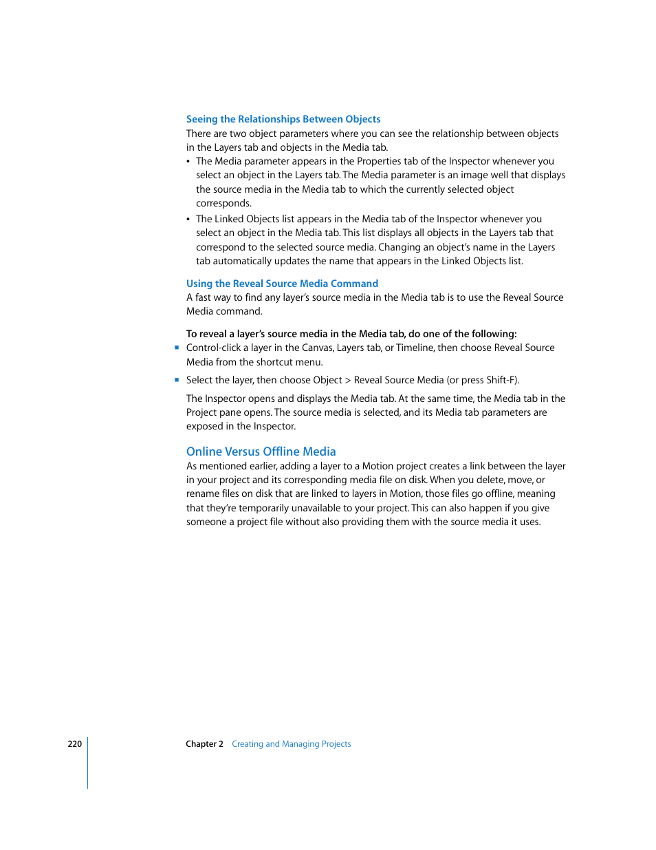 Online versus offline media | Apple Motion 3 User Manual | Page 220 / 1288