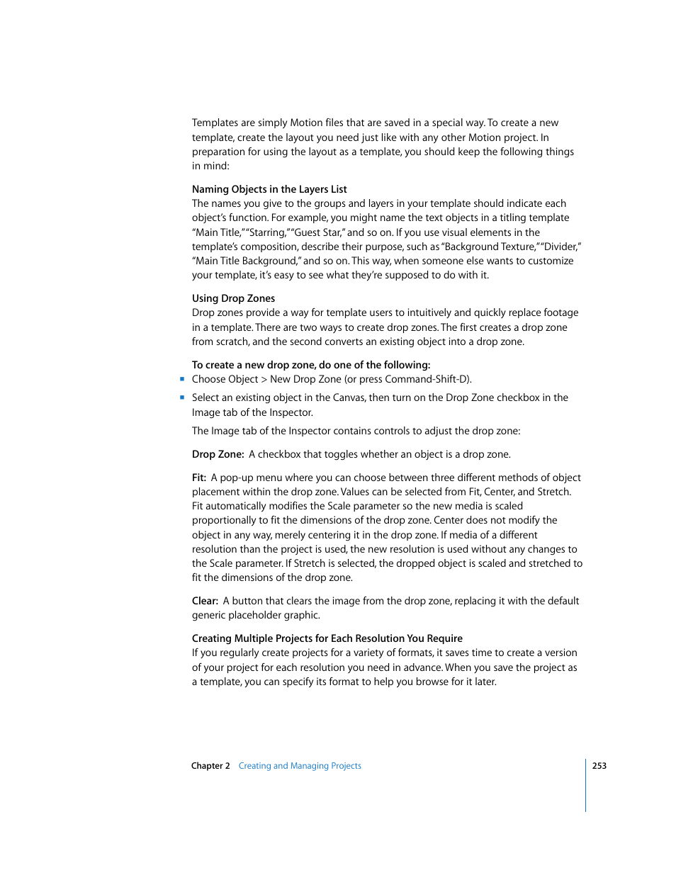 Using drop zones | Apple Motion 3 User Manual | Page 253 / 1288