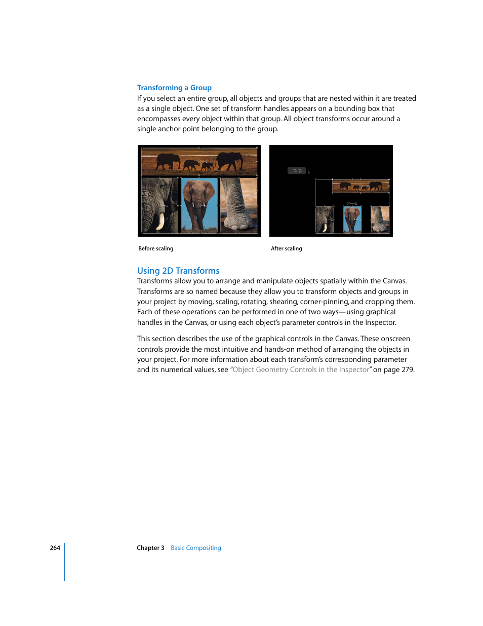 Using 2d transforms | Apple Motion 3 User Manual | Page 264 / 1288