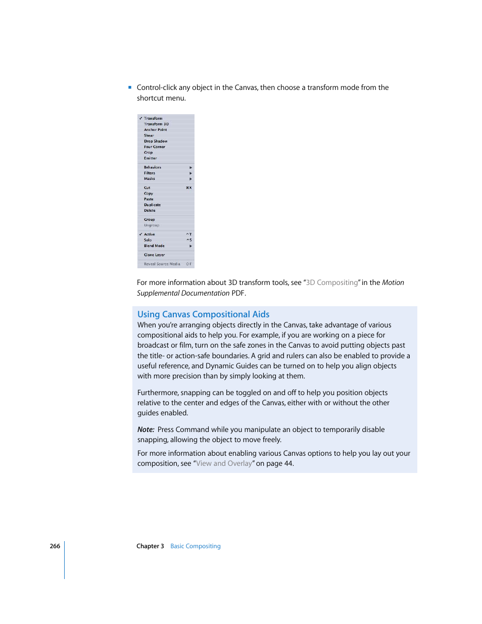 Using canvas compositional aids | Apple Motion 3 User Manual | Page 266 / 1288