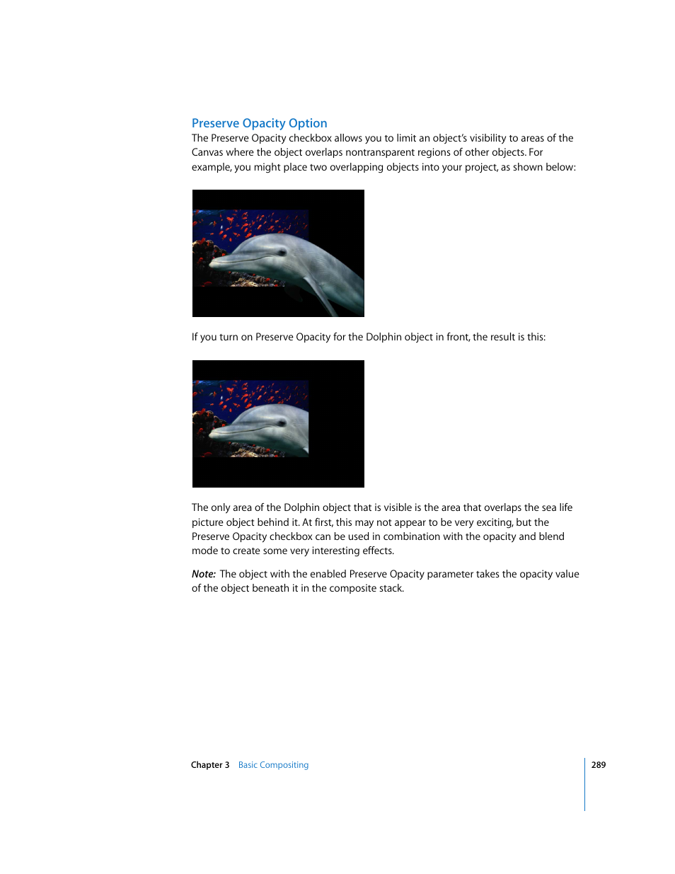 Preserve opacity option | Apple Motion 3 User Manual | Page 289 / 1288