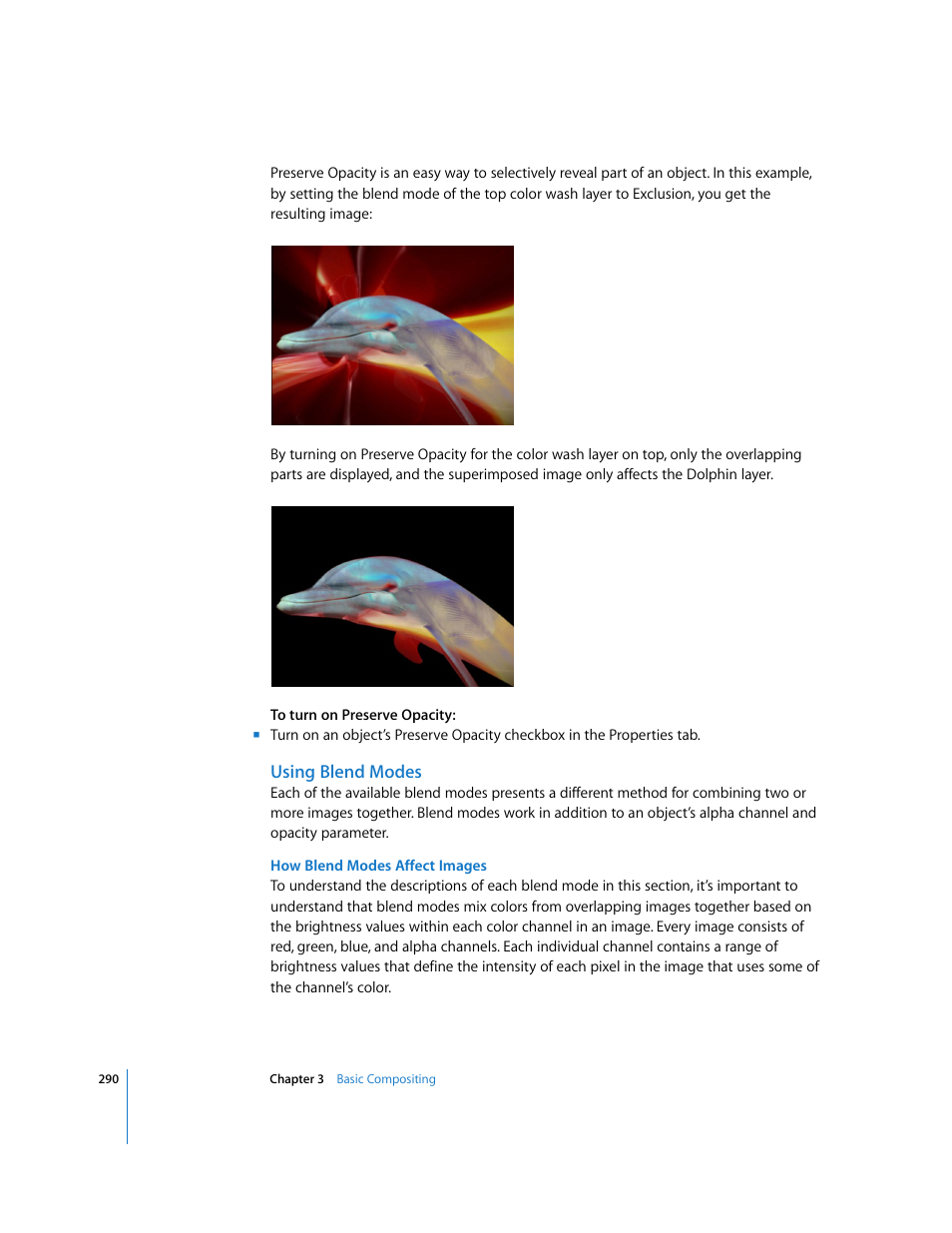 Using blend modes, Using blend, Modes | Apple Motion 3 User Manual | Page 290 / 1288