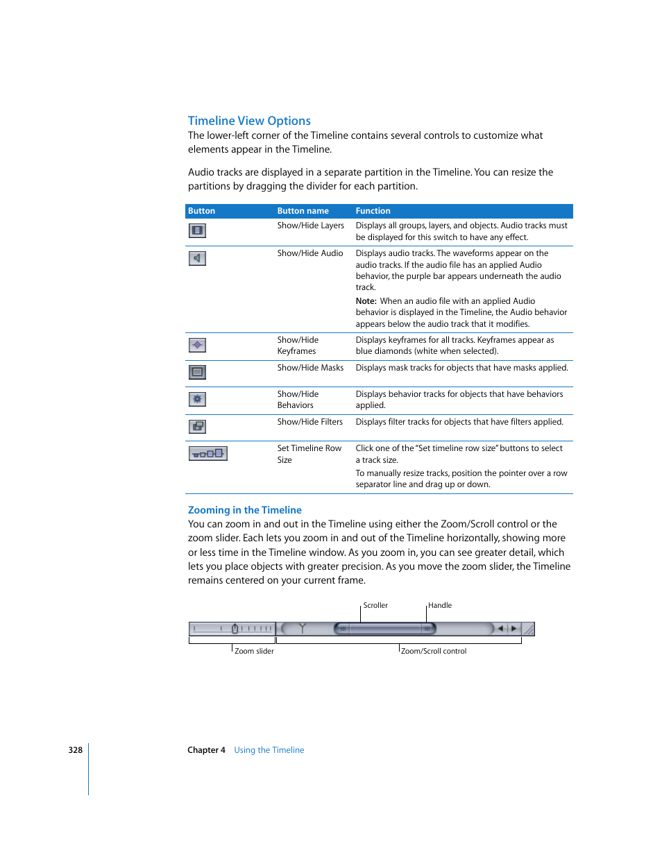 Timeline view options | Apple Motion 3 User Manual | Page 328 / 1288