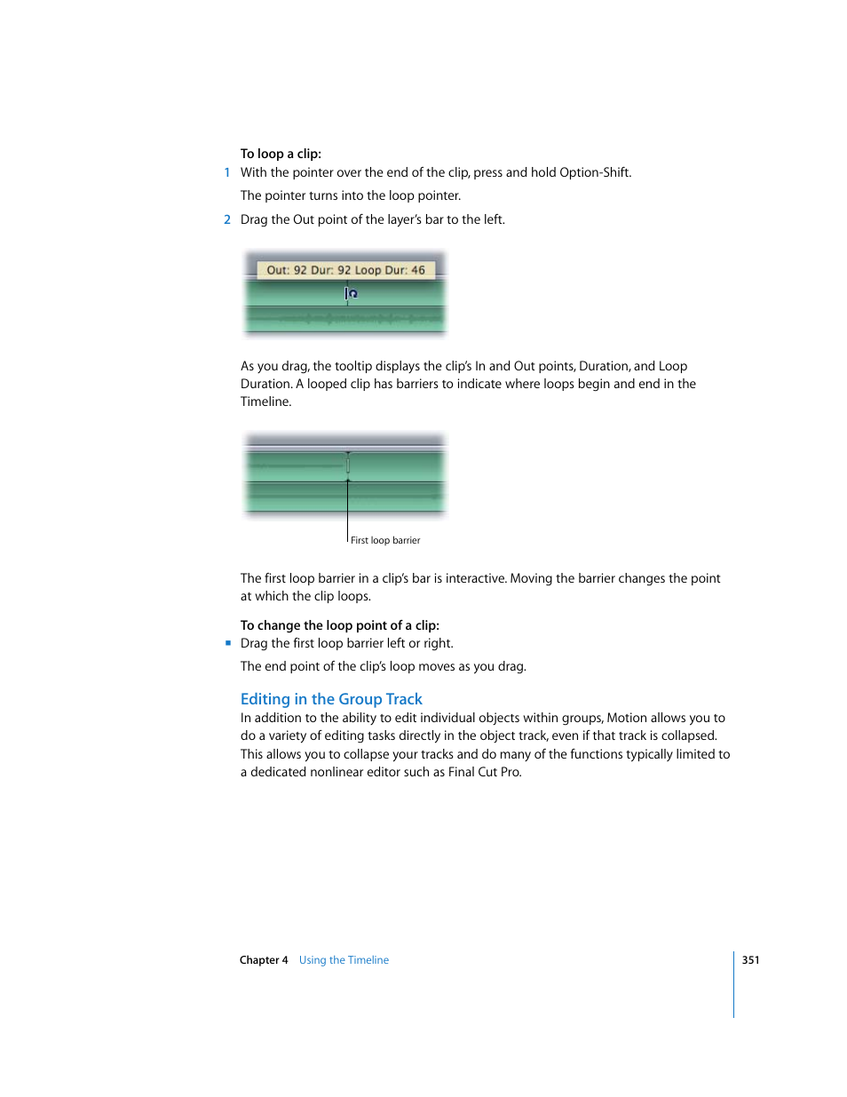 Editing in the group track | Apple Motion 3 User Manual | Page 351 / 1288