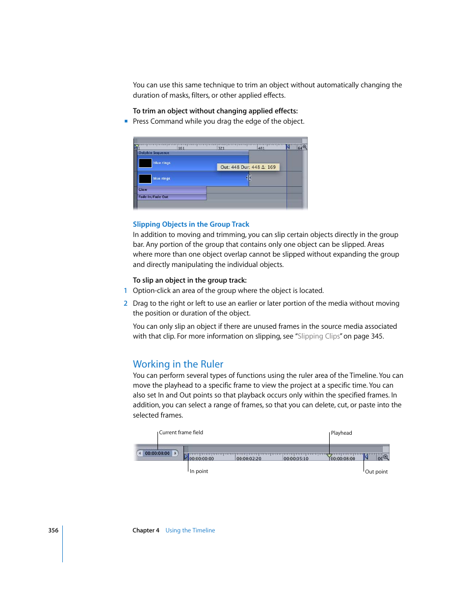 Working in the ruler | Apple Motion 3 User Manual | Page 356 / 1288