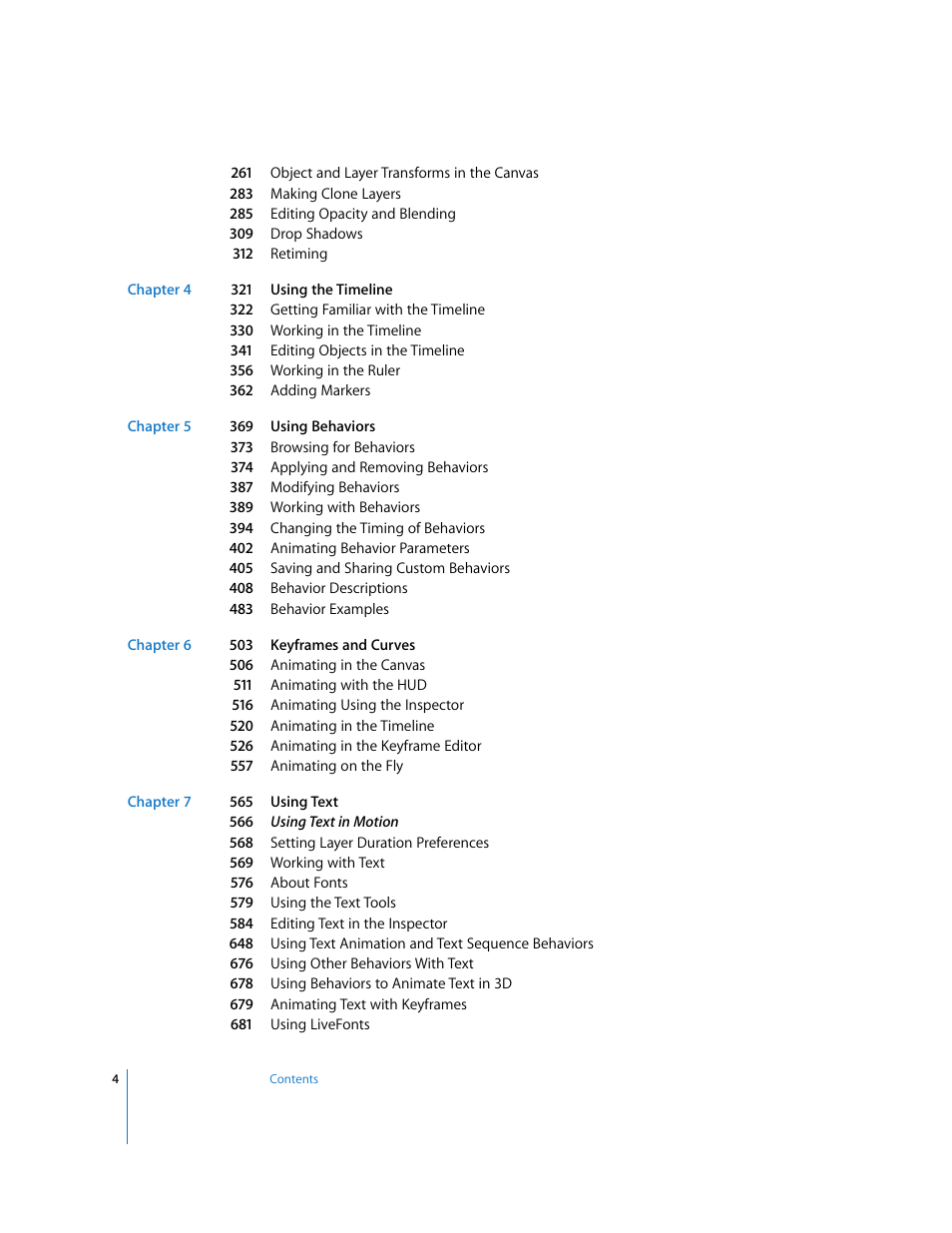 Apple Motion 3 User Manual | Page 4 / 1288