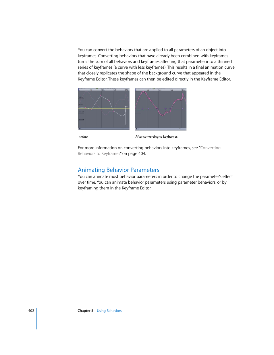 Animating behavior parameters | Apple Motion 3 User Manual | Page 402 / 1288