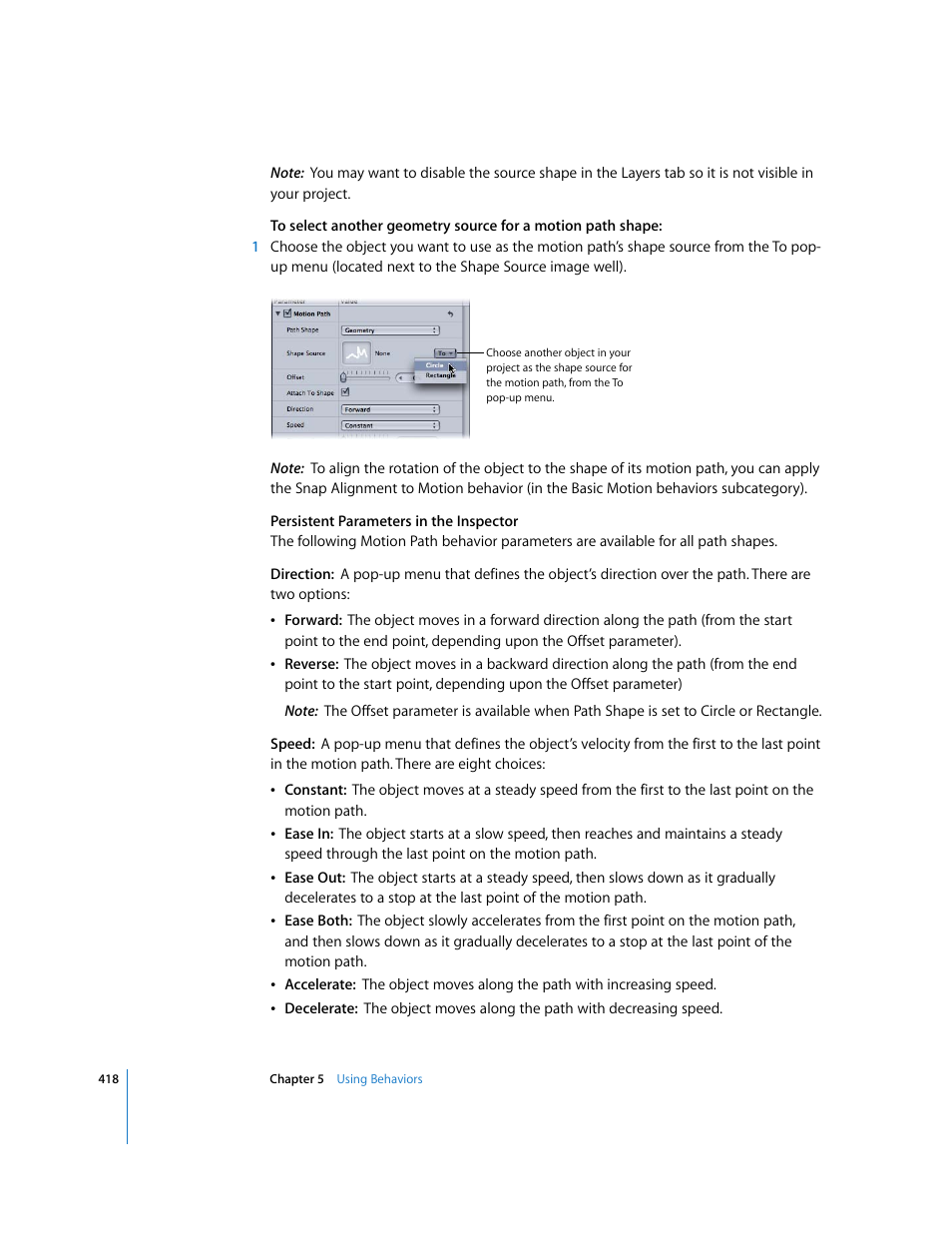 Persistent parameters in the inspector | Apple Motion 3 User Manual | Page 418 / 1288