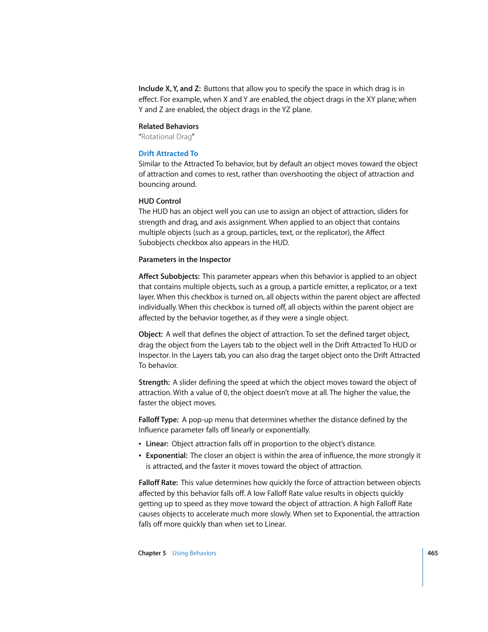Drift attracted to | Apple Motion 3 User Manual | Page 465 / 1288