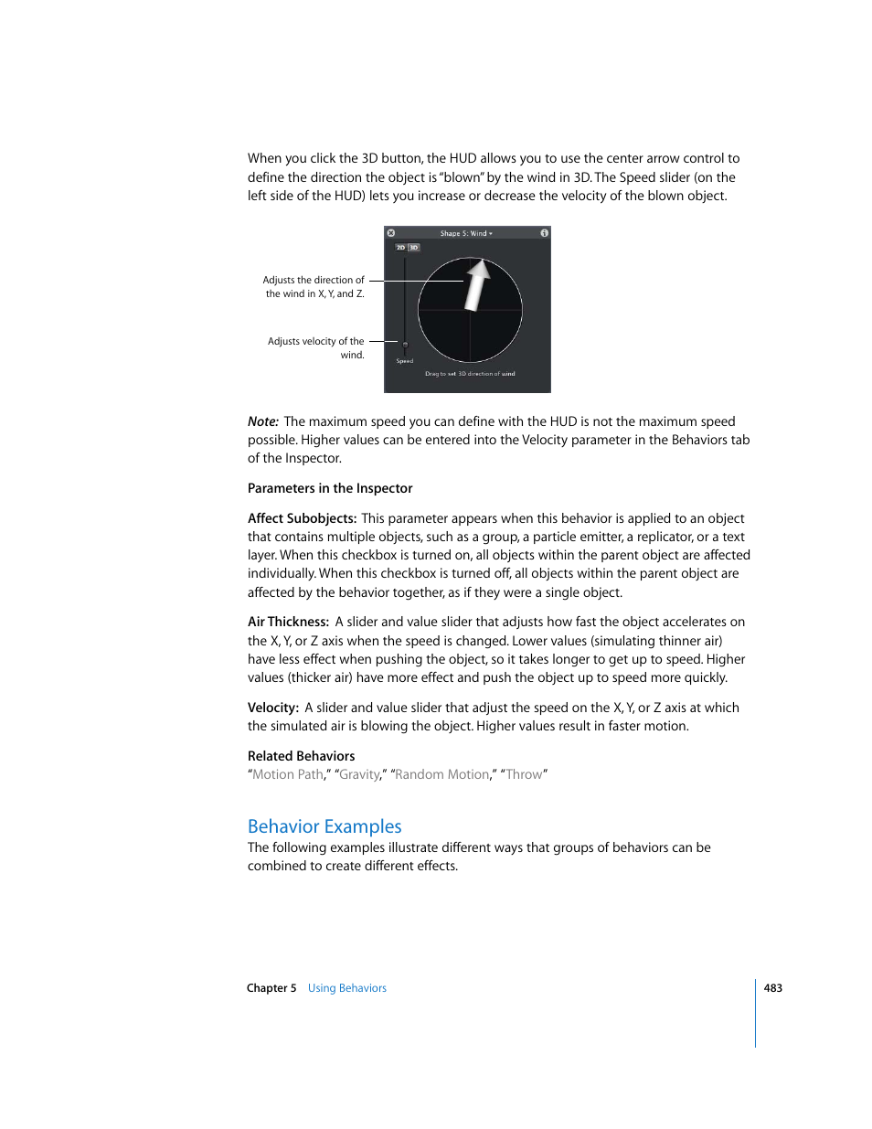 Behavior examples, Behavior, Examples | Apple Motion 3 User Manual | Page 483 / 1288